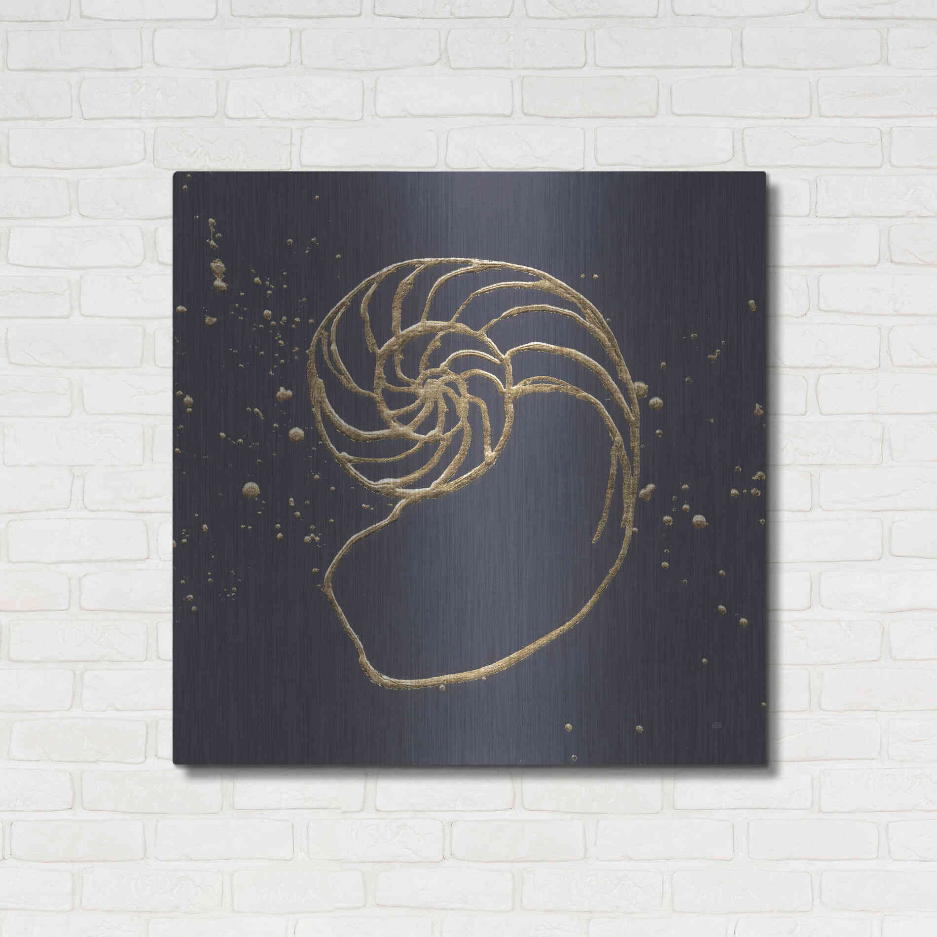 Luxe Metal Art 'Gold Nautilus II' by Chris Paschke, Metal Wall Art,36x36