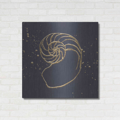 Luxe Metal Art 'Gold Nautilus II' by Chris Paschke, Metal Wall Art,36x36