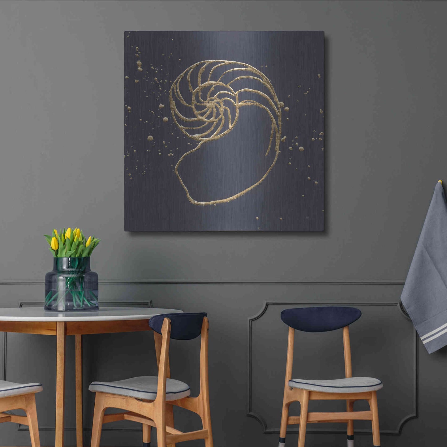 Luxe Metal Art 'Gold Nautilus II' by Chris Paschke, Metal Wall Art,36x36