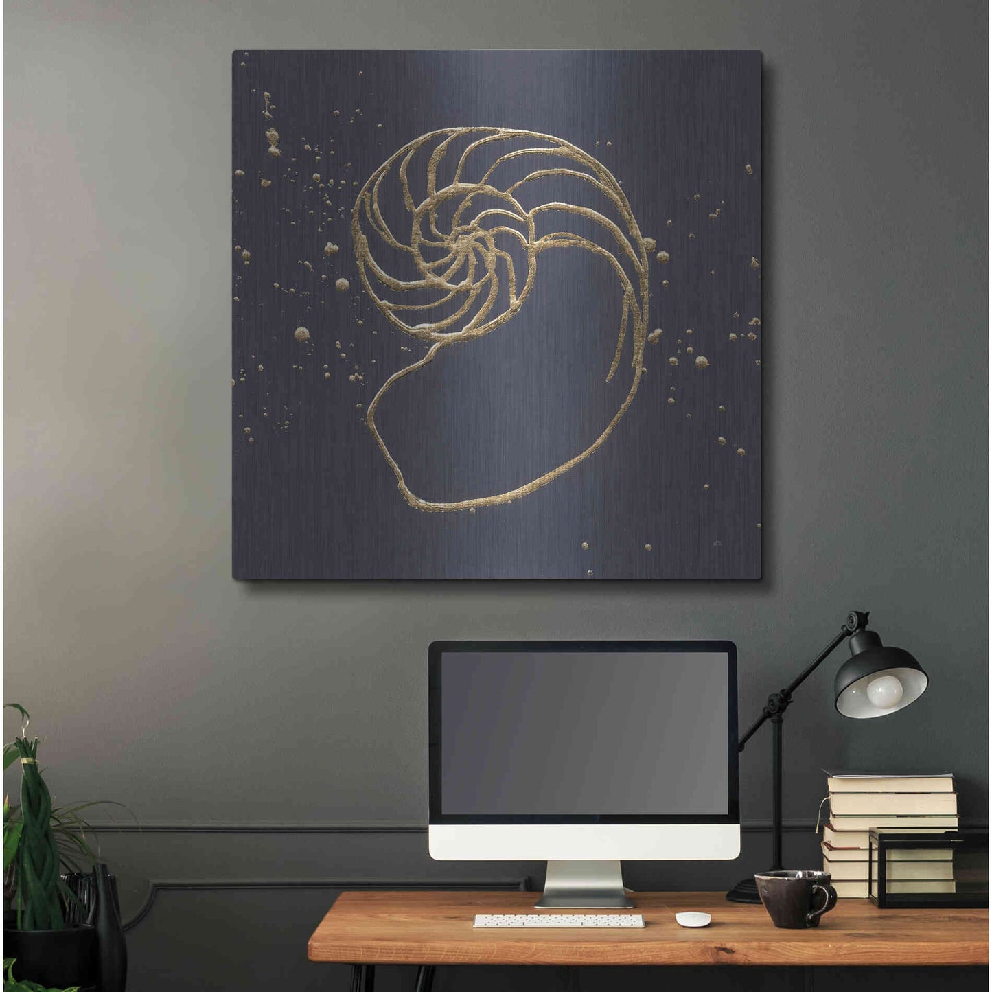 Luxe Metal Art 'Gold Nautilus II' by Chris Paschke, Metal Wall Art,36x36