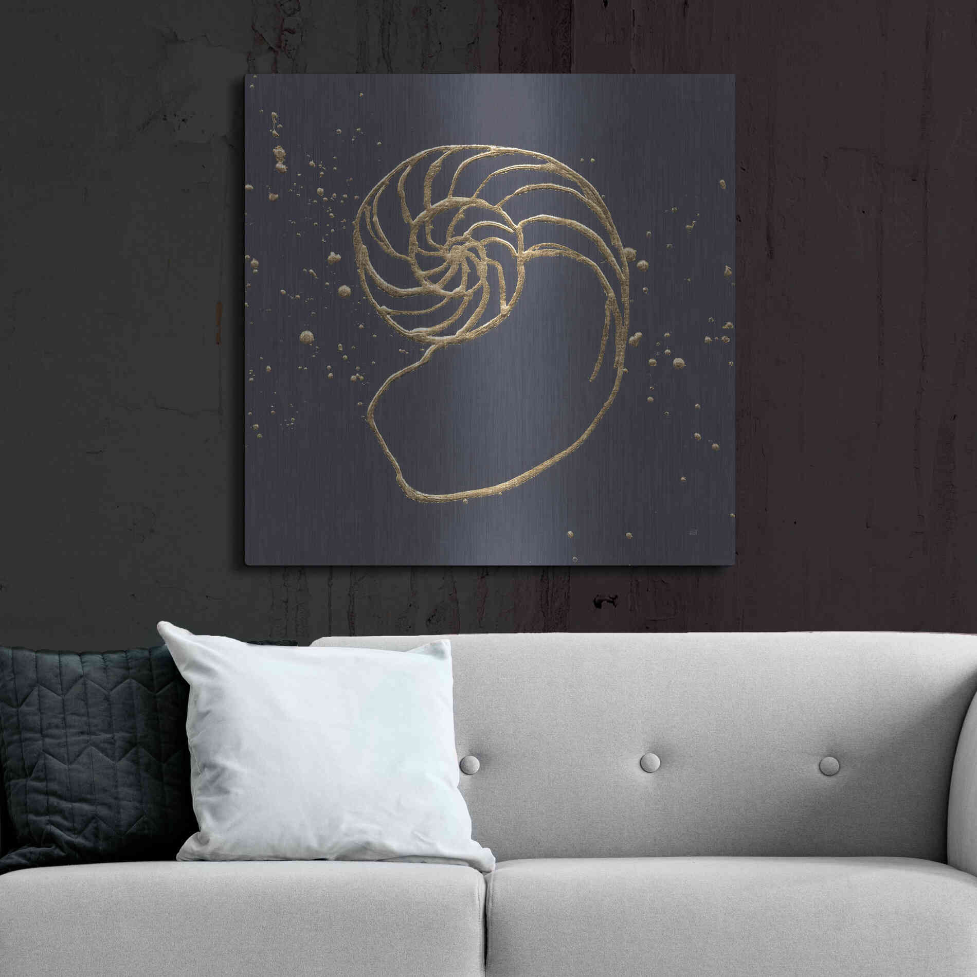 Luxe Metal Art 'Gold Nautilus II' by Chris Paschke, Metal Wall Art,36x36