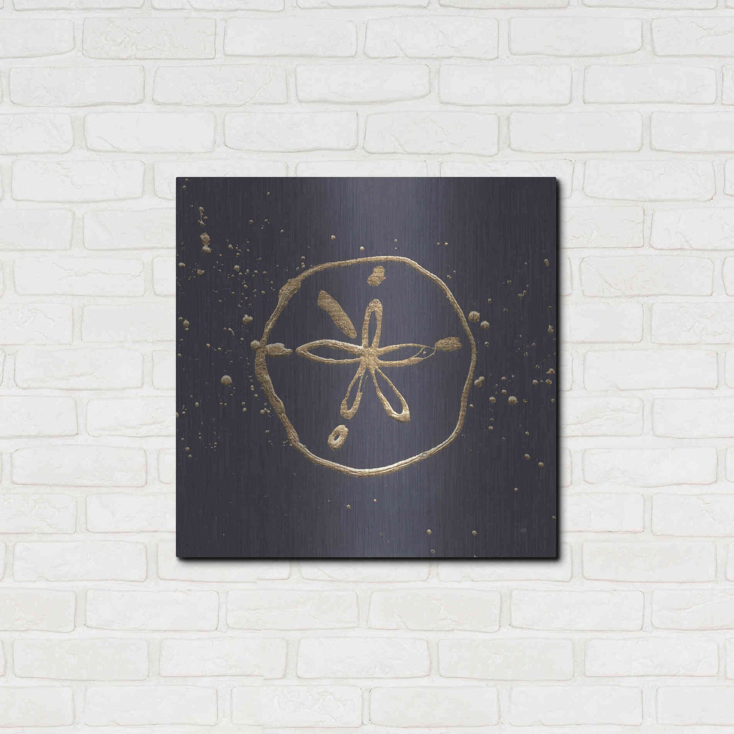 Luxe Metal Art 'Gold Sand Dollar I' by Chris Paschke, Metal Wall Art,24x24