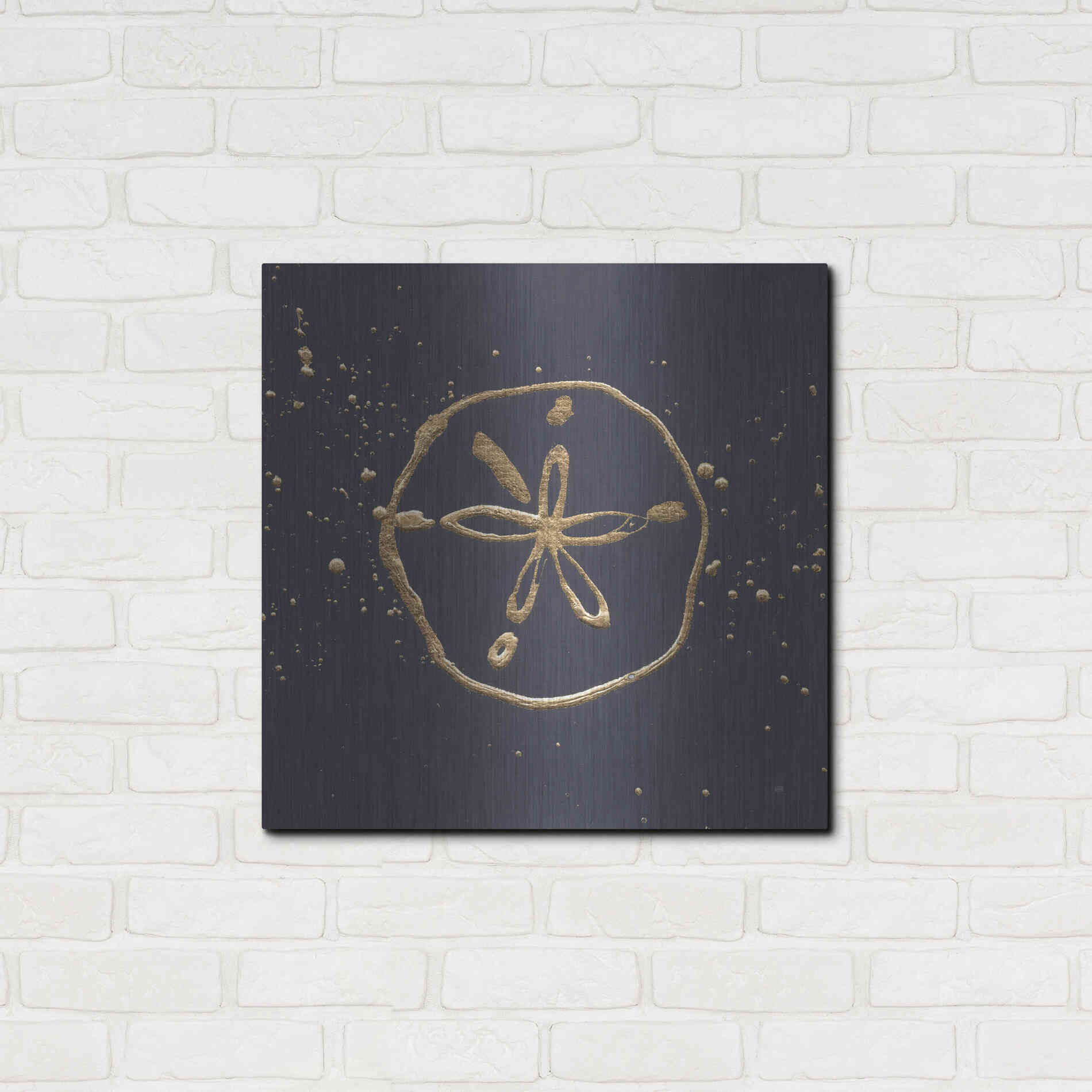 Luxe Metal Art 'Gold Sand Dollar I' by Chris Paschke, Metal Wall Art,24x24
