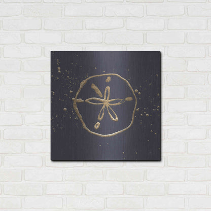 Luxe Metal Art 'Gold Sand Dollar I' by Chris Paschke, Metal Wall Art,24x24