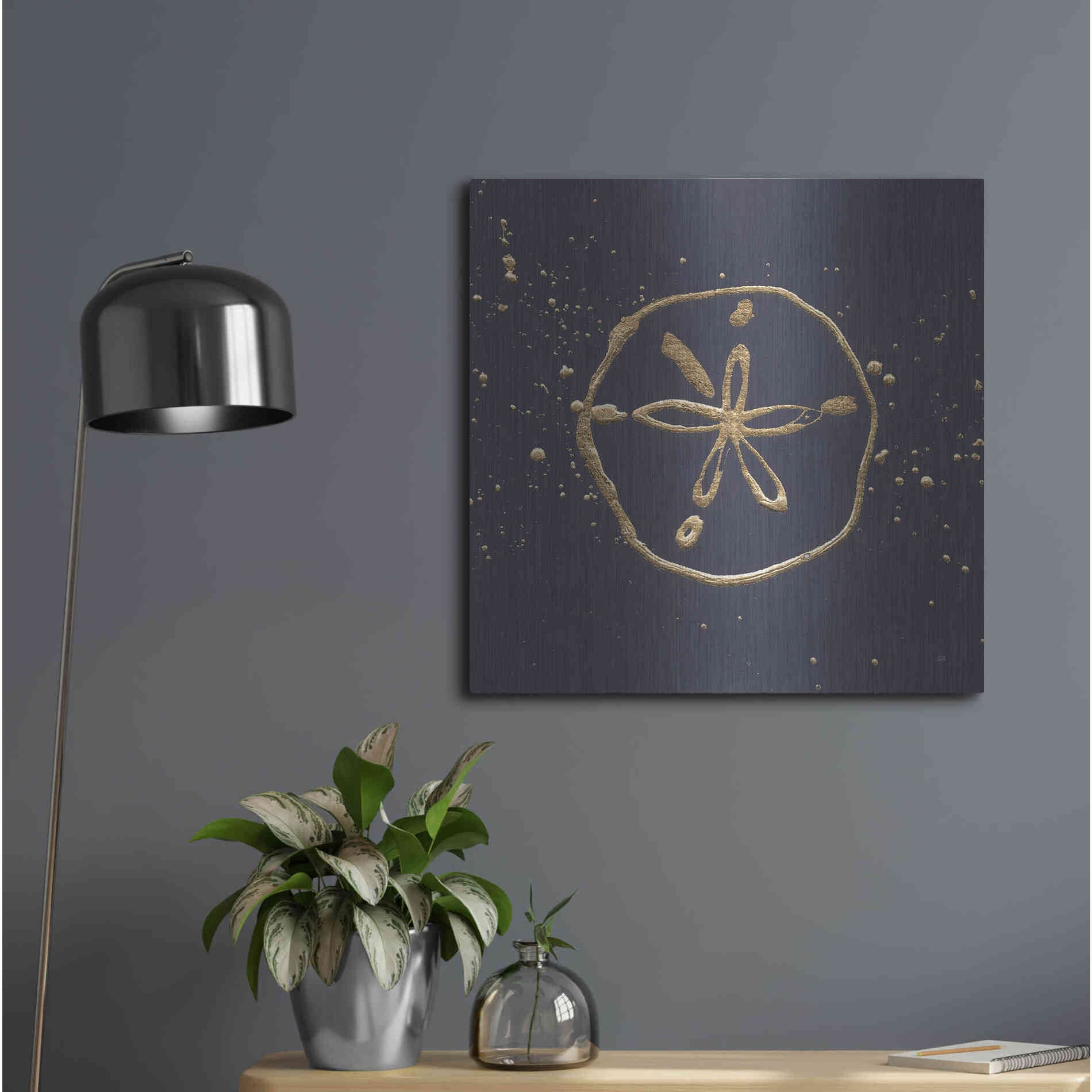 Luxe Metal Art 'Gold Sand Dollar I' by Chris Paschke, Metal Wall Art,24x24