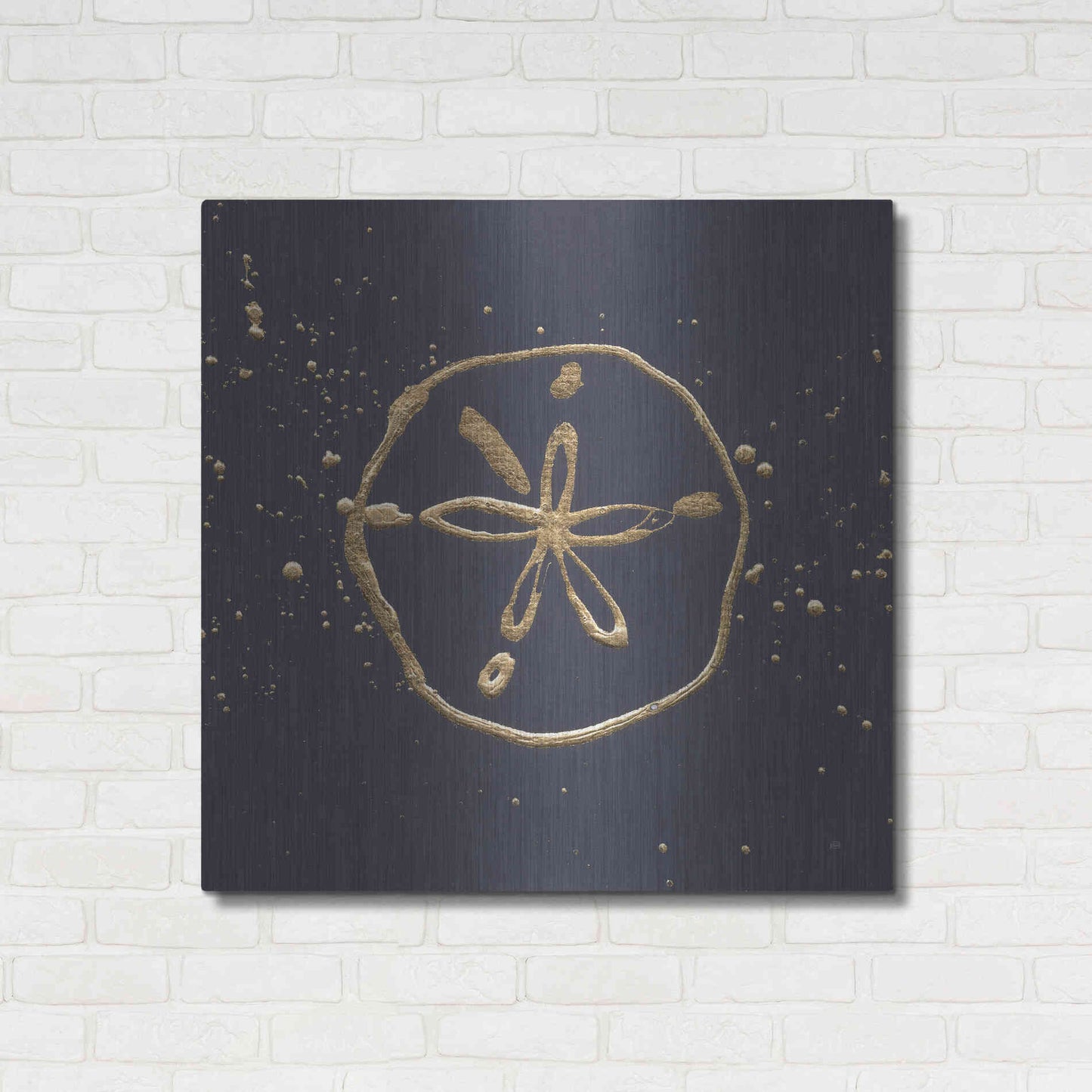 Luxe Metal Art 'Gold Sand Dollar I' by Chris Paschke, Metal Wall Art,36x36