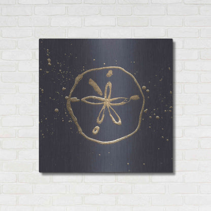 Luxe Metal Art 'Gold Sand Dollar I' by Chris Paschke, Metal Wall Art,36x36