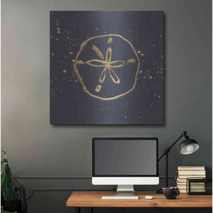 Luxe Metal Art 'Gold Sand Dollar I' by Chris Paschke, Metal Wall Art,36x36