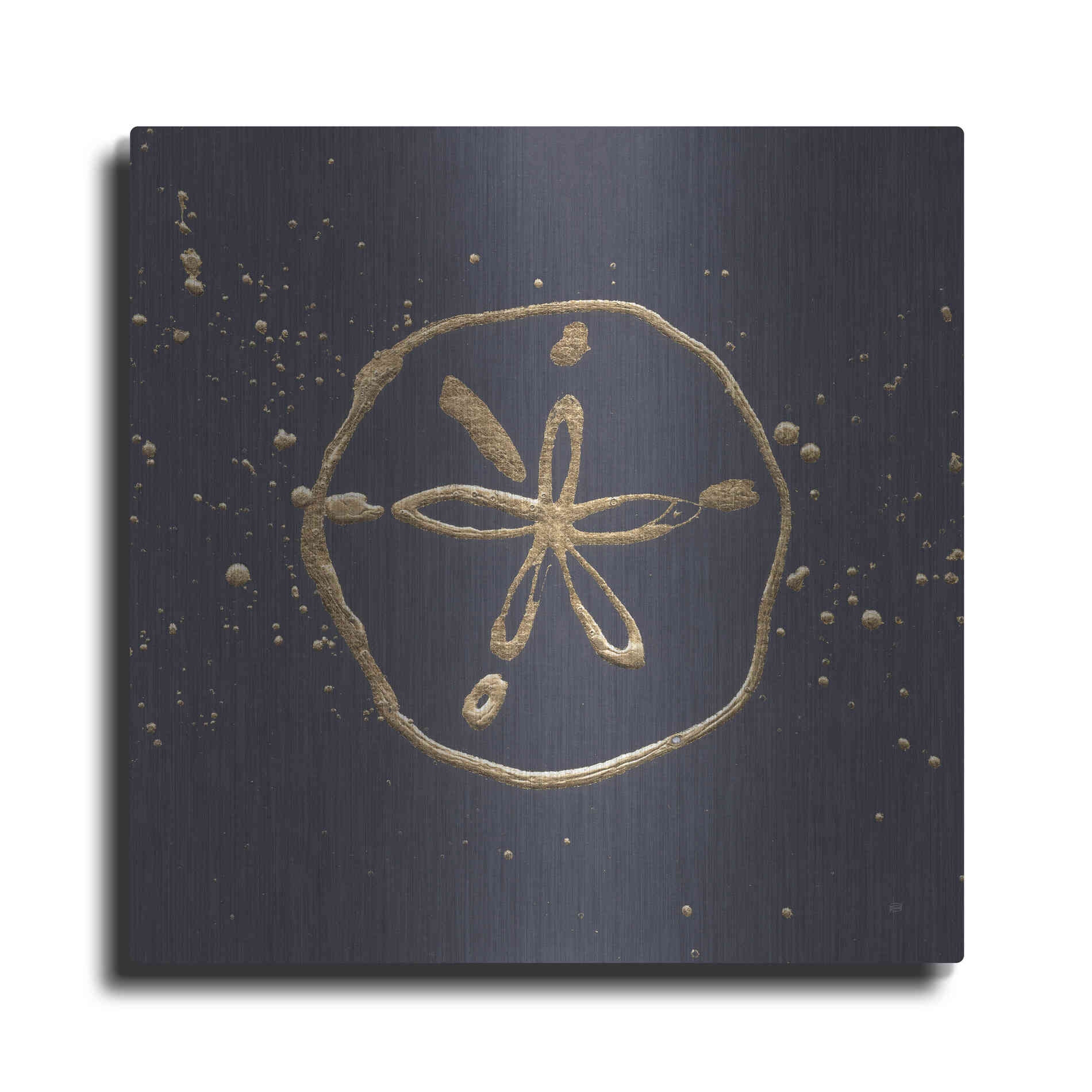 Luxe Metal Art 'Gold Sand Dollar I' by Chris Paschke, Metal Wall Art