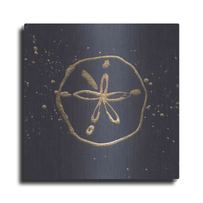 Luxe Metal Art 'Gold Sand Dollar I' by Chris Paschke, Metal Wall Art