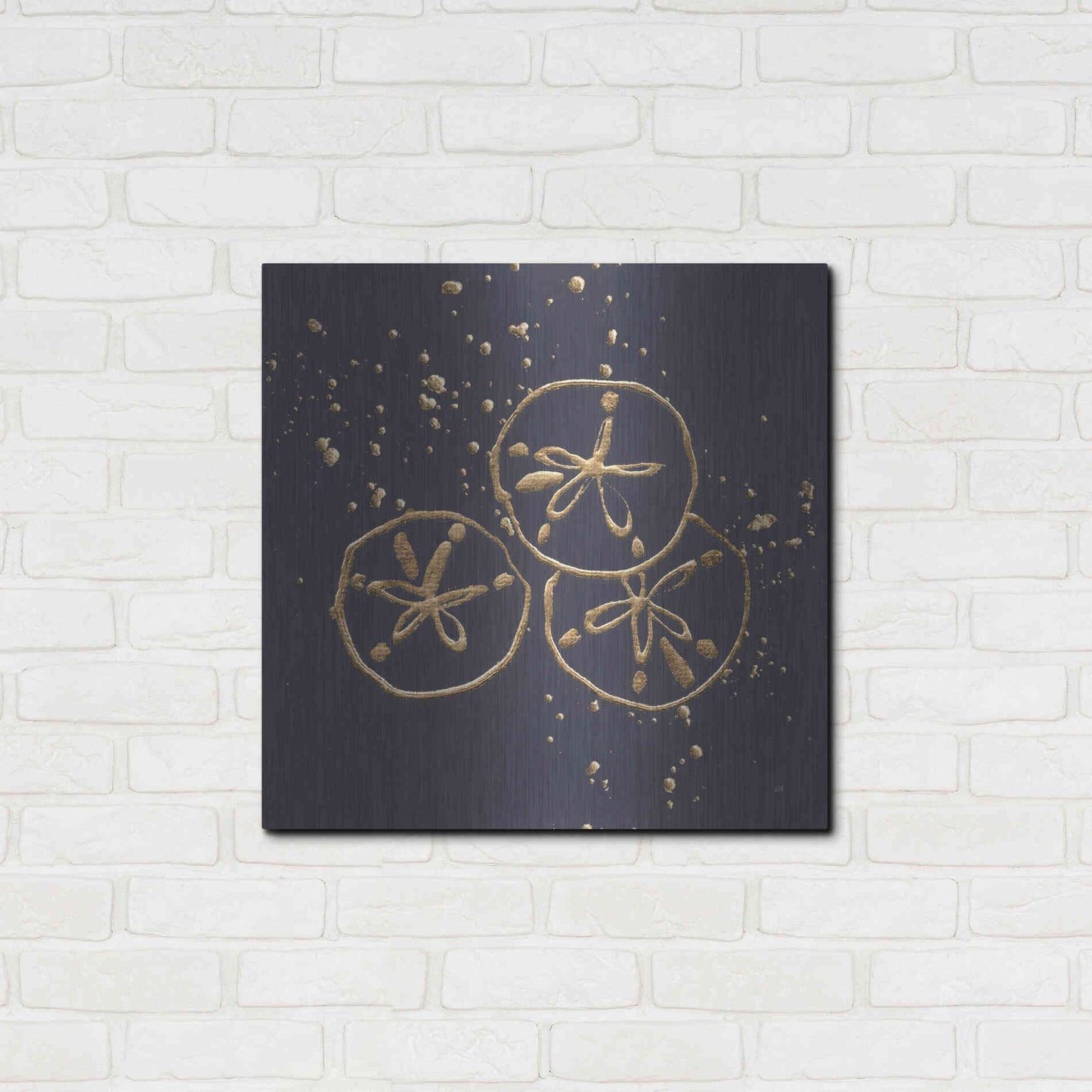 Luxe Metal Art 'Gold Sand Dollar II' by Chris Paschke, Metal Wall Art,24x24
