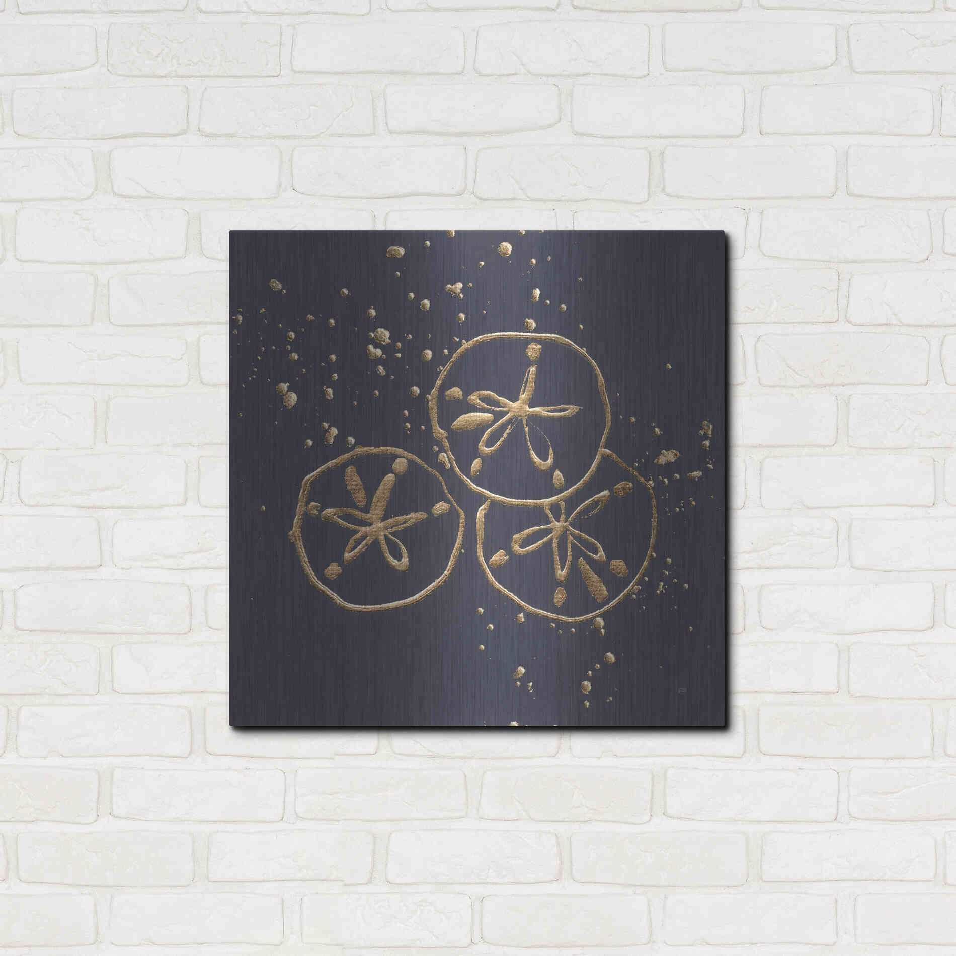 Luxe Metal Art 'Gold Sand Dollar II' by Chris Paschke, Metal Wall Art,24x24
