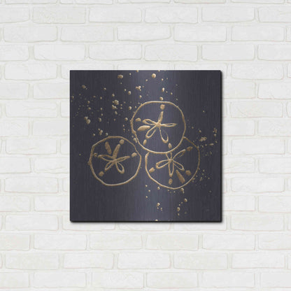 Luxe Metal Art 'Gold Sand Dollar II' by Chris Paschke, Metal Wall Art,24x24