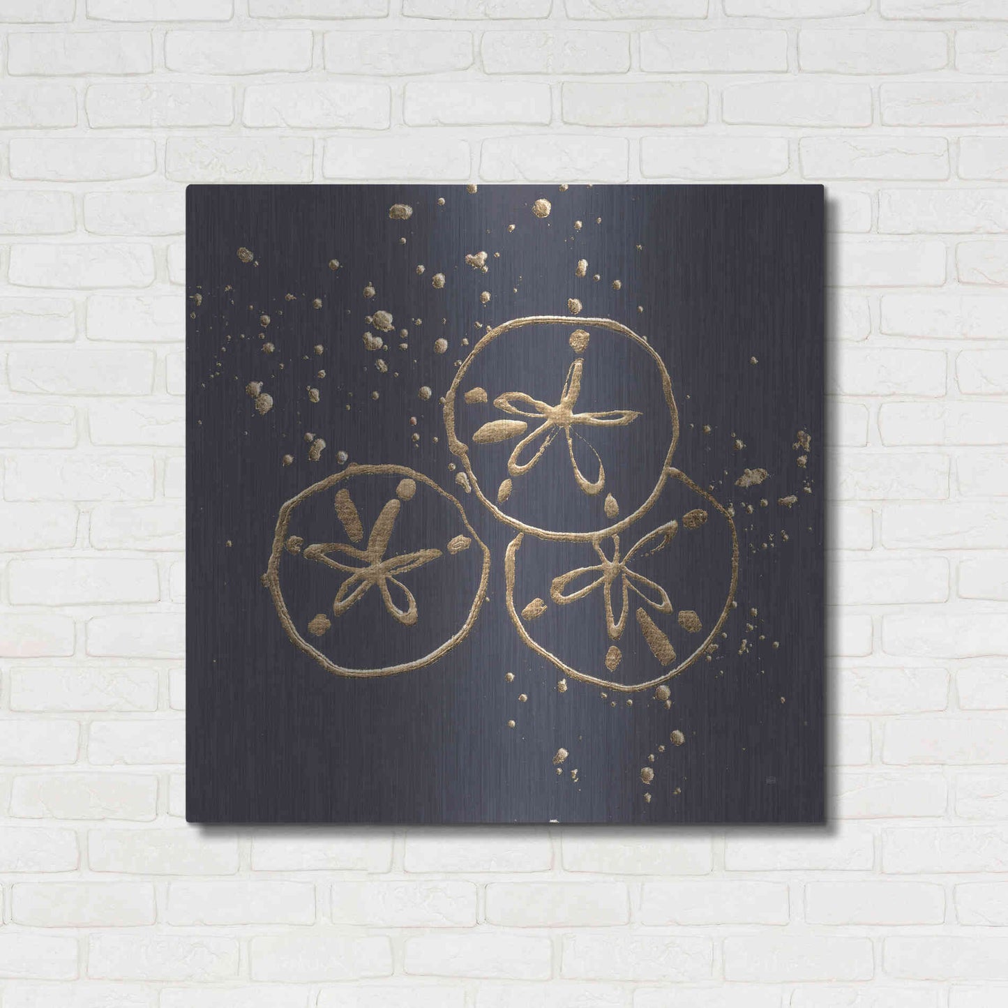 Luxe Metal Art 'Gold Sand Dollar II' by Chris Paschke, Metal Wall Art,36x36