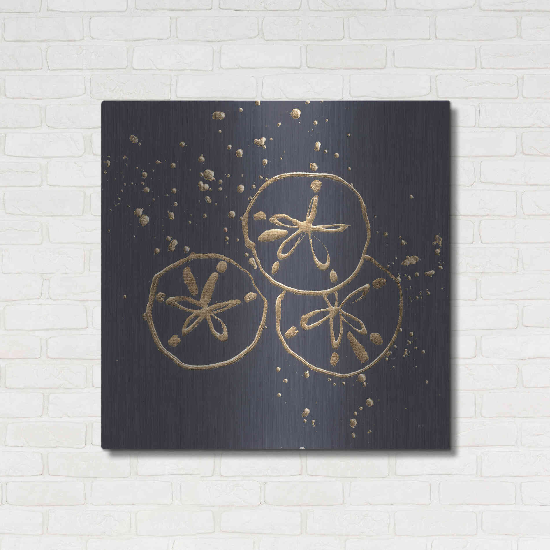 Luxe Metal Art 'Gold Sand Dollar II' by Chris Paschke, Metal Wall Art,36x36