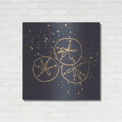 Luxe Metal Art 'Gold Sand Dollar II' by Chris Paschke, Metal Wall Art,36x36