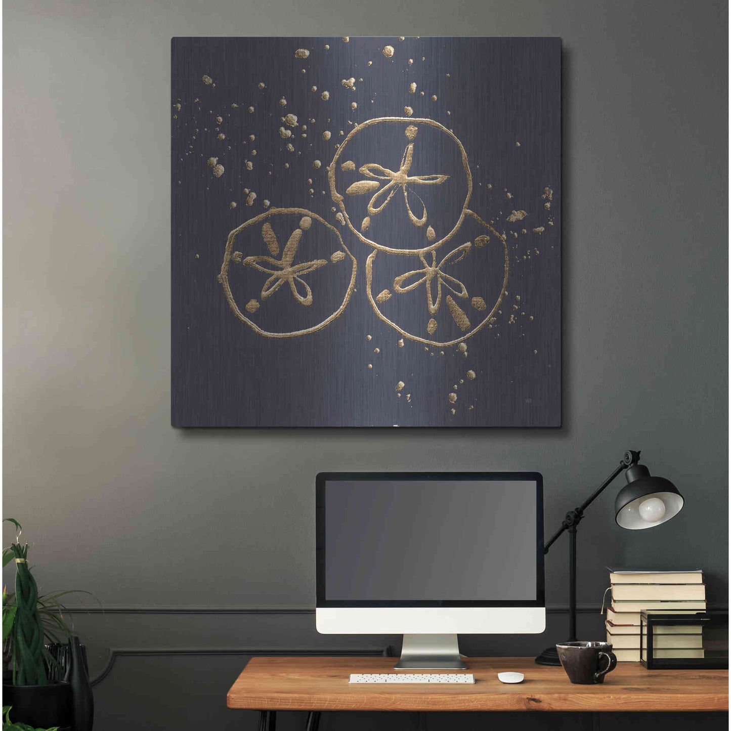 Luxe Metal Art 'Gold Sand Dollar II' by Chris Paschke, Metal Wall Art,36x36