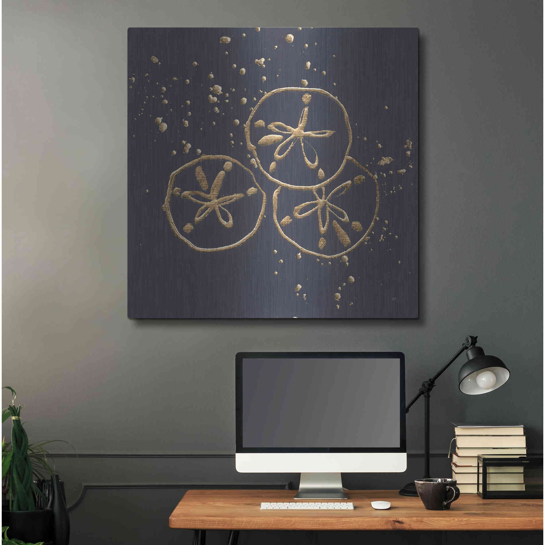 Luxe Metal Art 'Gold Sand Dollar II' by Chris Paschke, Metal Wall Art,36x36