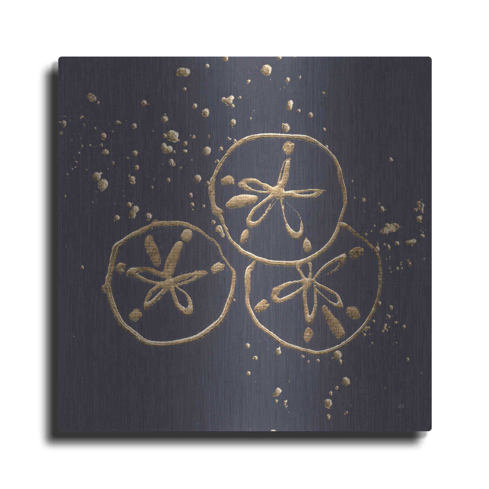Luxe Metal Art 'Gold Sand Dollar II' by Chris Paschke, Metal Wall Art
