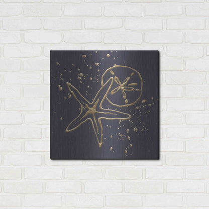 Luxe Metal Art 'Gold Sand Dollar Starfish' by Chris Paschke, Metal Wall Art,24x24