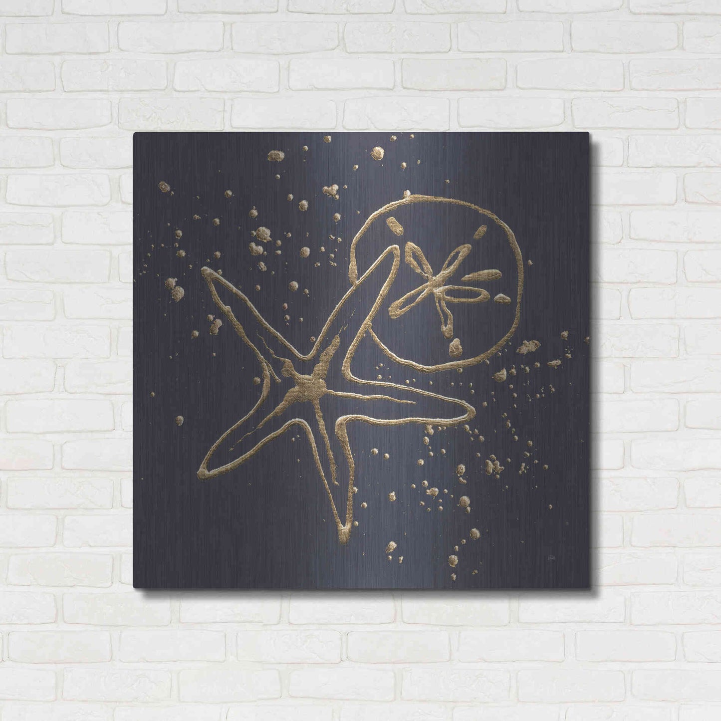 Luxe Metal Art 'Gold Sand Dollar Starfish' by Chris Paschke, Metal Wall Art,36x36