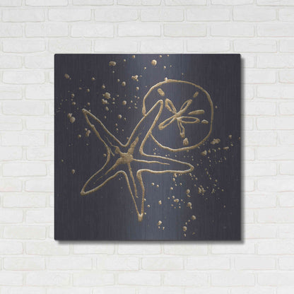 Luxe Metal Art 'Gold Sand Dollar Starfish' by Chris Paschke, Metal Wall Art,36x36