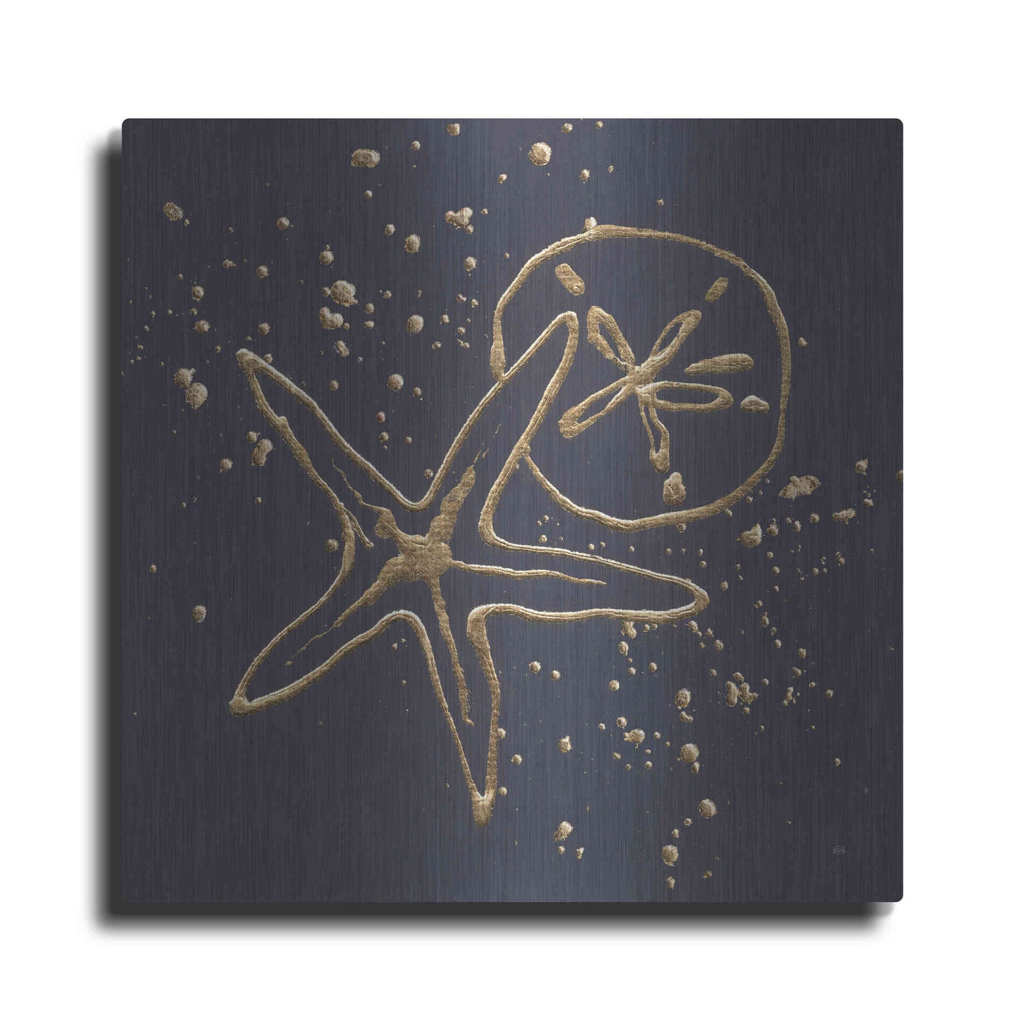 Luxe Metal Art 'Gold Sand Dollar Starfish' by Chris Paschke, Metal Wall Art