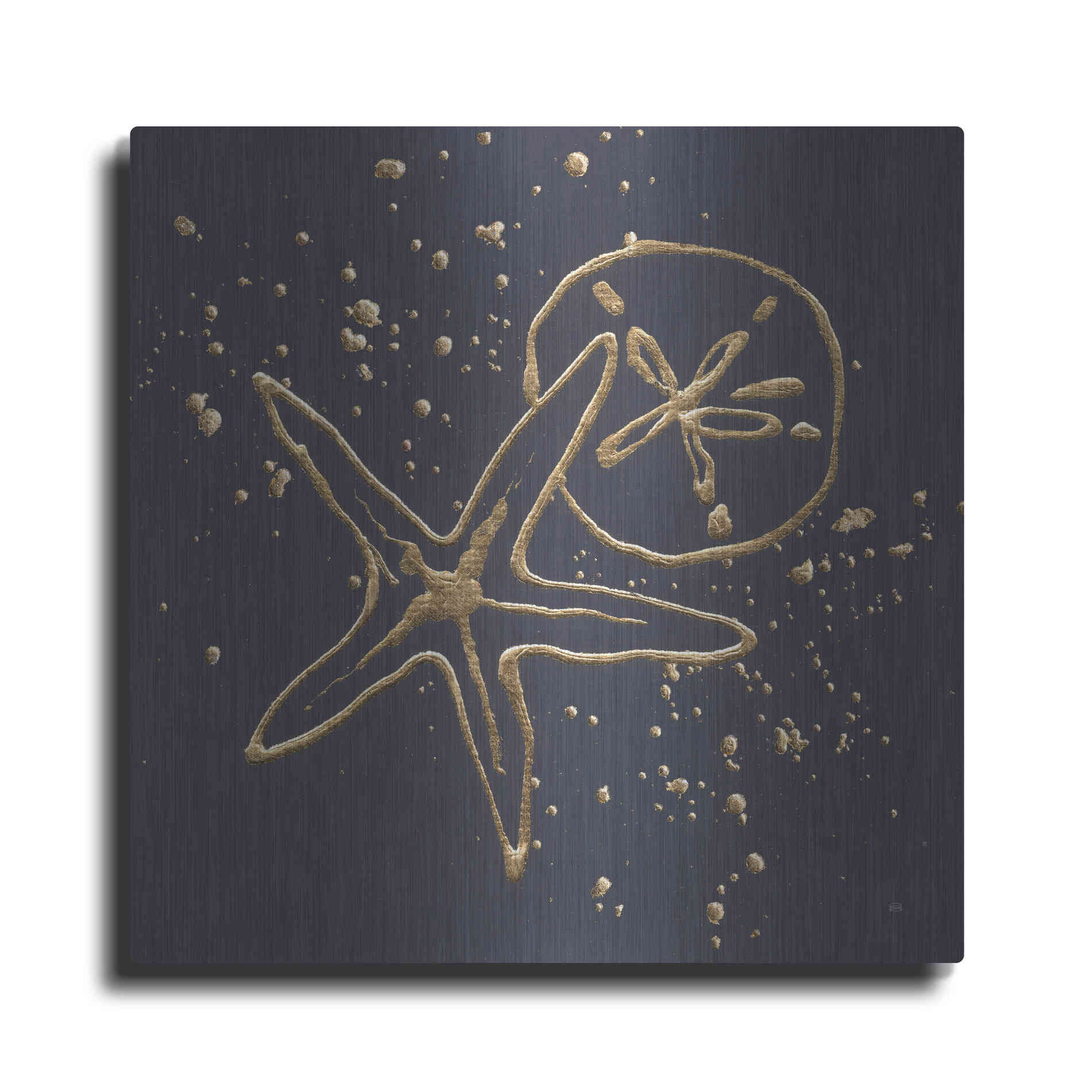 Luxe Metal Art 'Gold Sand Dollar Starfish' by Chris Paschke, Metal Wall Art