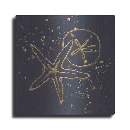 Luxe Metal Art 'Gold Sand Dollar Starfish' by Chris Paschke, Metal Wall Art