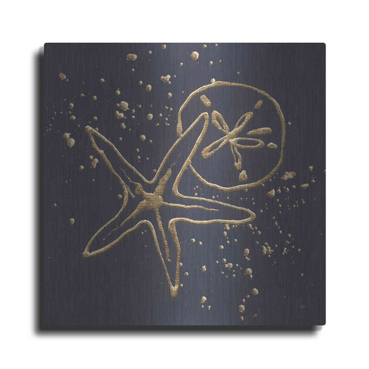 Luxe Metal Art 'Gold Sand Dollar Starfish' by Chris Paschke, Metal Wall Art