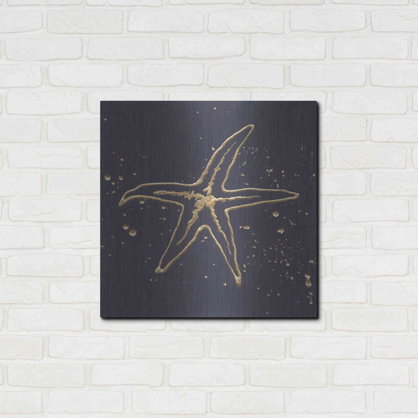 Luxe Metal Art 'Gold Starfish I' by Chris Paschke, Metal Wall Art,24x24
