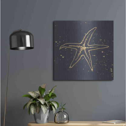 Luxe Metal Art 'Gold Starfish I' by Chris Paschke, Metal Wall Art,24x24
