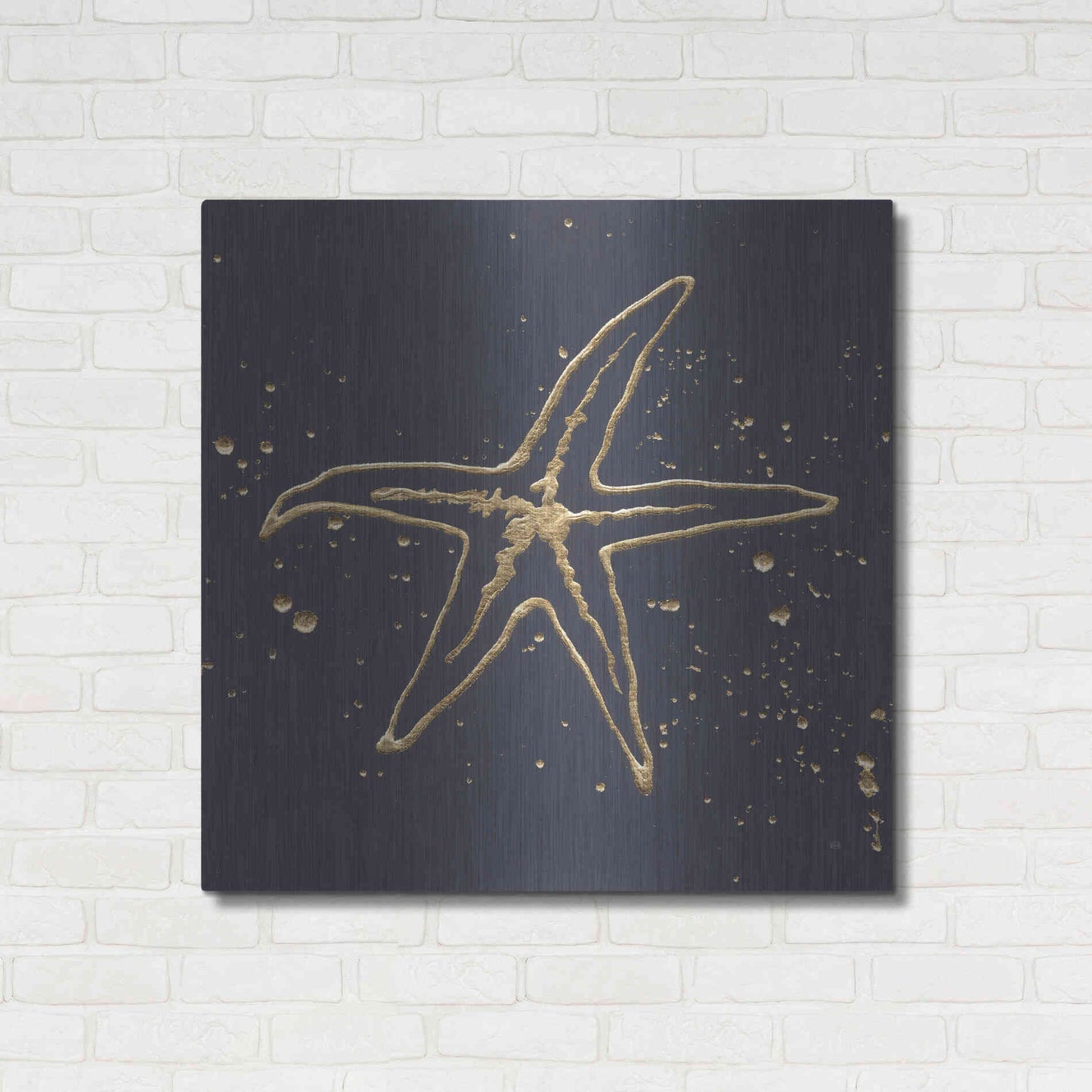 Luxe Metal Art 'Gold Starfish I' by Chris Paschke, Metal Wall Art,36x36