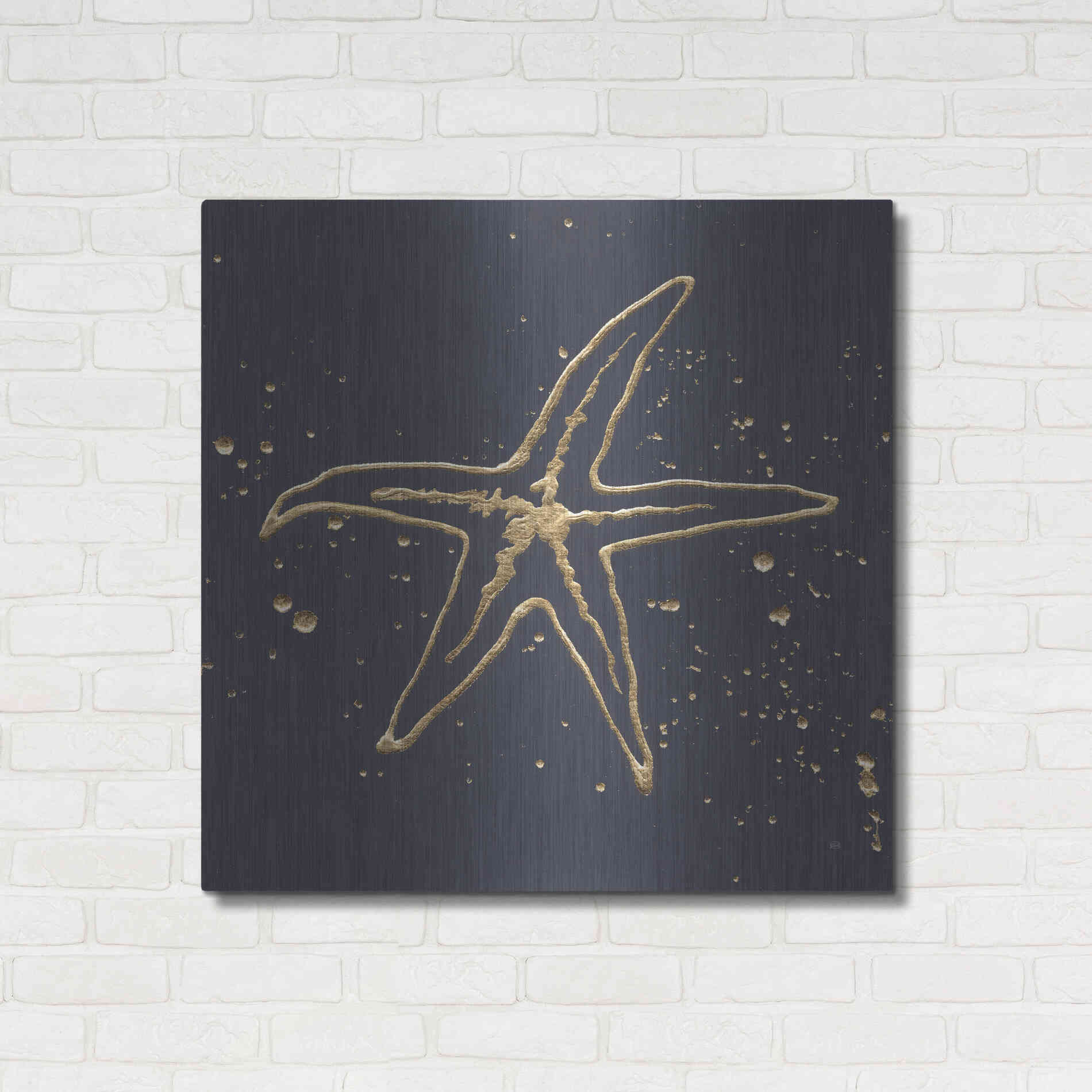 Luxe Metal Art 'Gold Starfish I' by Chris Paschke, Metal Wall Art,36x36