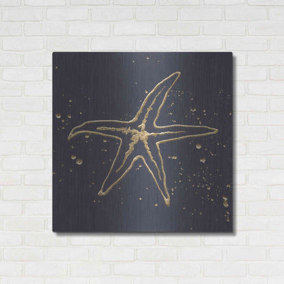 Luxe Metal Art 'Gold Starfish I' by Chris Paschke, Metal Wall Art,36x36