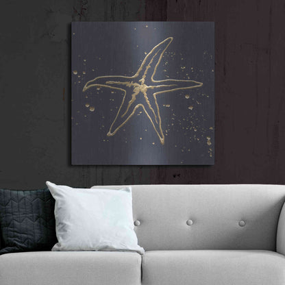 Luxe Metal Art 'Gold Starfish I' by Chris Paschke, Metal Wall Art,36x36