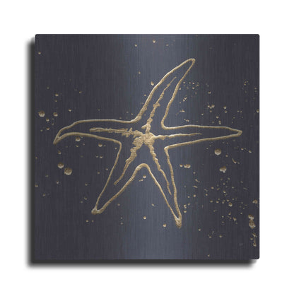 Luxe Metal Art 'Gold Starfish I' by Chris Paschke, Metal Wall Art