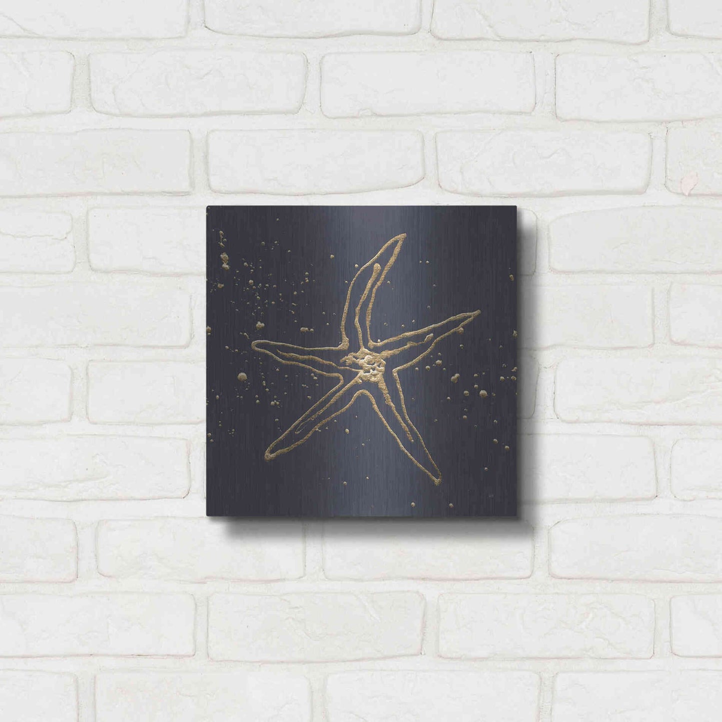 Luxe Metal Art 'Gold Starfish II' by Chris Paschke, Metal Wall Art,12x12