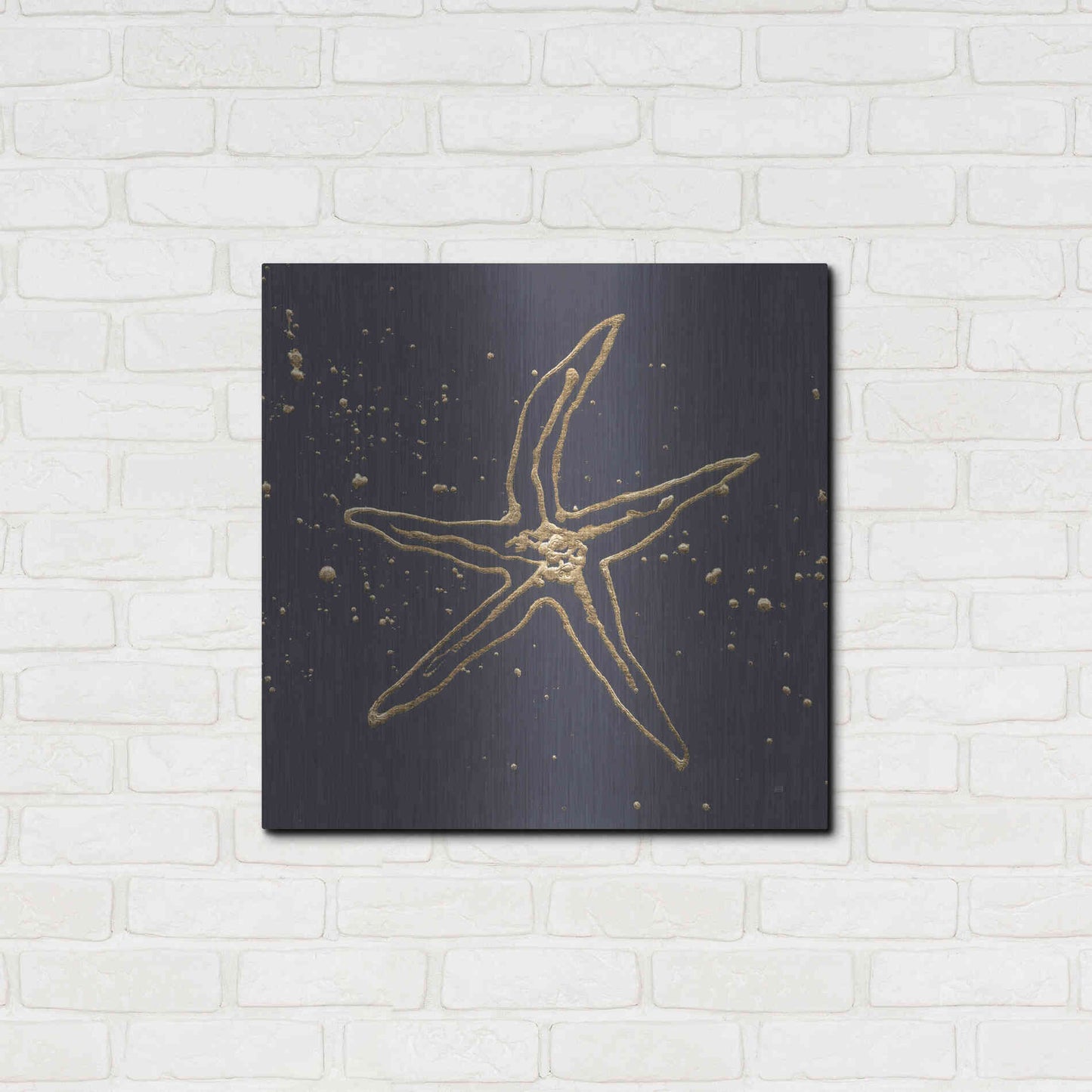 Luxe Metal Art 'Gold Starfish II' by Chris Paschke, Metal Wall Art,24x24