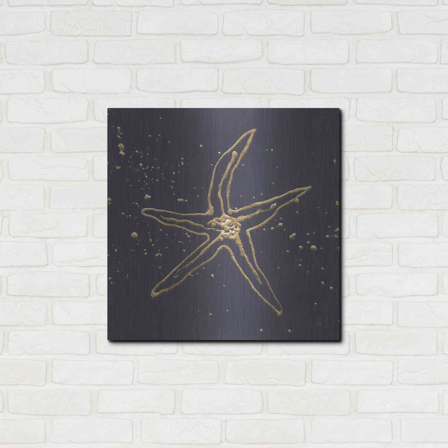 Luxe Metal Art 'Gold Starfish II' by Chris Paschke, Metal Wall Art,24x24