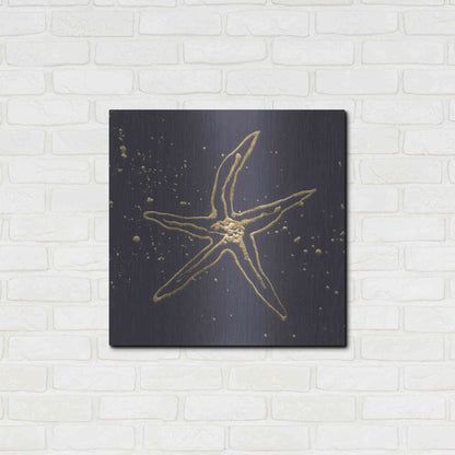 Luxe Metal Art 'Gold Starfish II' by Chris Paschke, Metal Wall Art,24x24
