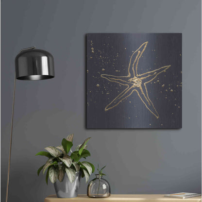 Luxe Metal Art 'Gold Starfish II' by Chris Paschke, Metal Wall Art,24x24