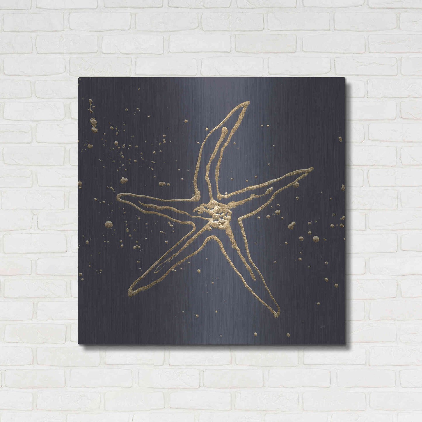 Luxe Metal Art 'Gold Starfish II' by Chris Paschke, Metal Wall Art,36x36