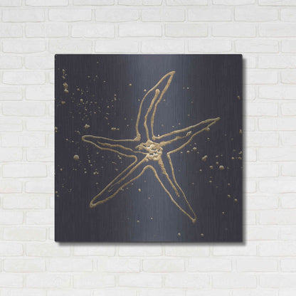 Luxe Metal Art 'Gold Starfish II' by Chris Paschke, Metal Wall Art,36x36