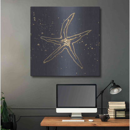 Luxe Metal Art 'Gold Starfish II' by Chris Paschke, Metal Wall Art,36x36