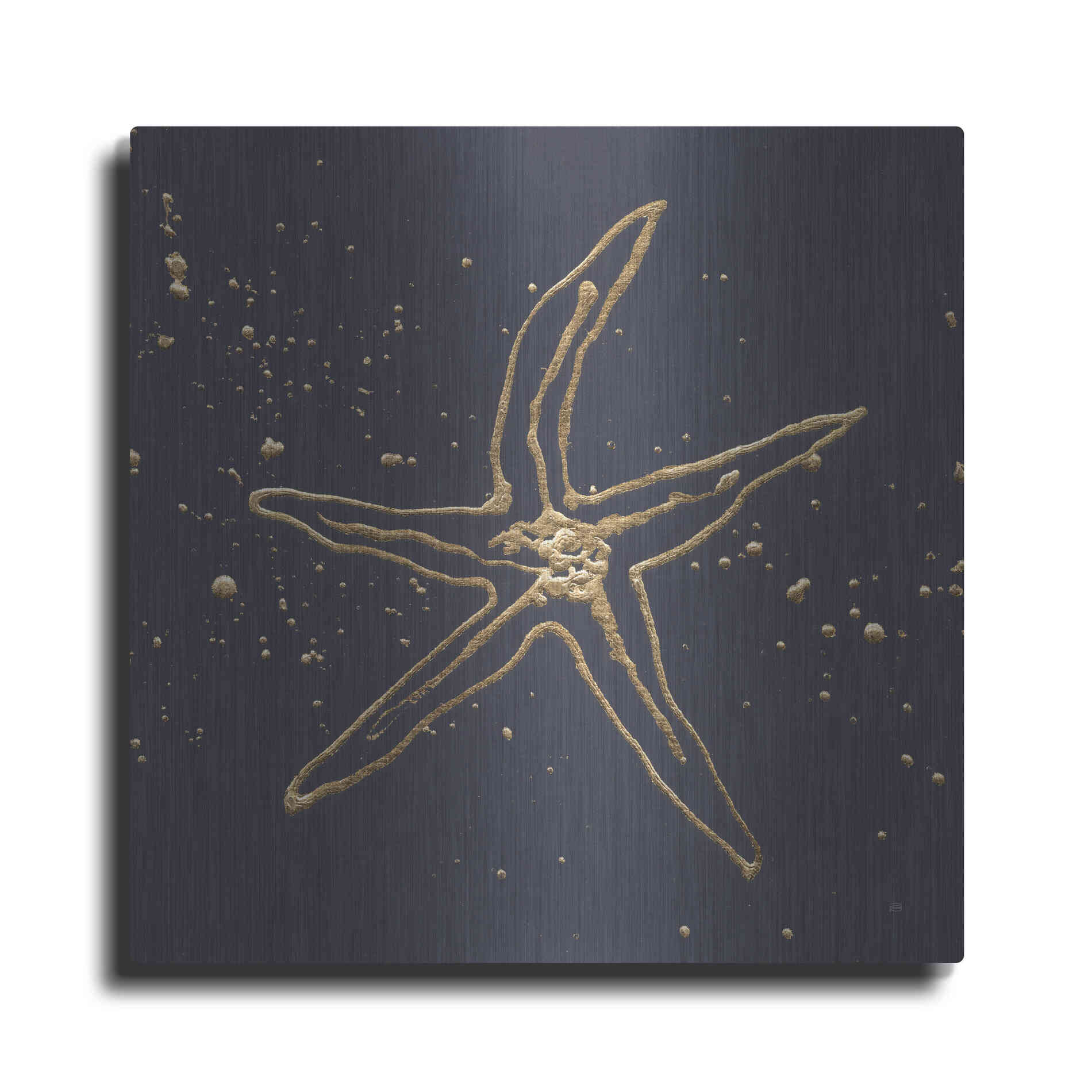 Luxe Metal Art 'Gold Starfish II' by Chris Paschke, Metal Wall Art
