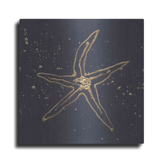 Luxe Metal Art 'Gold Starfish II' by Chris Paschke, Metal Wall Art