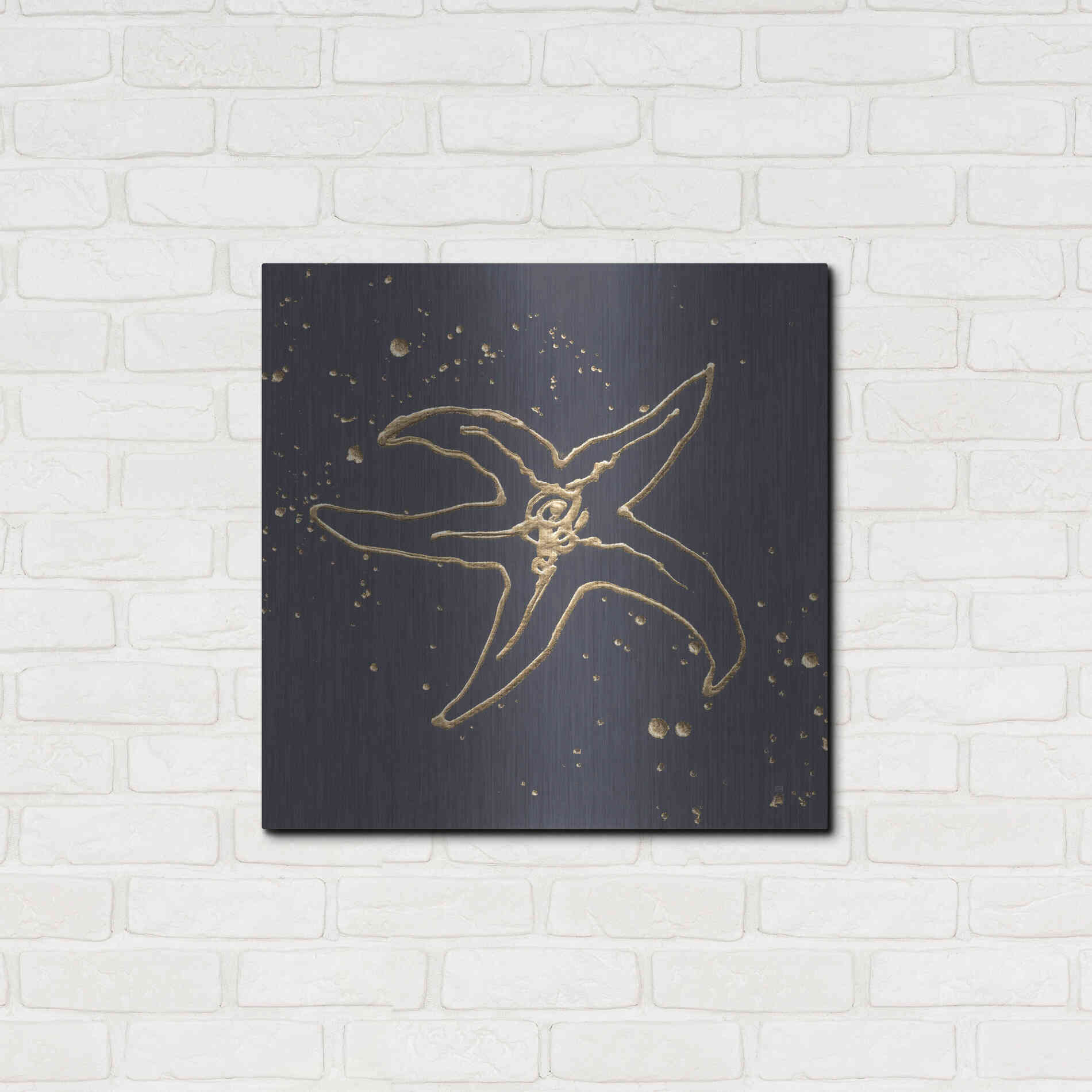 Luxe Metal Art 'Gold Starfish III' by Chris Paschke, Metal Wall Art,24x24