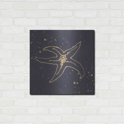 Luxe Metal Art 'Gold Starfish III' by Chris Paschke, Metal Wall Art,24x24