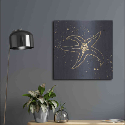 Luxe Metal Art 'Gold Starfish III' by Chris Paschke, Metal Wall Art,24x24